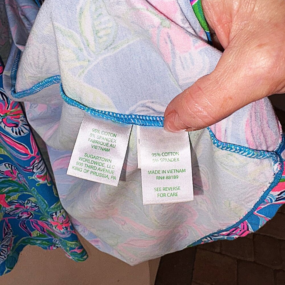 Lilly Pulitzer Clancie Wrap Dress Medium Formentera Turquoise Keep on Beleafing - Picture 7 of 12